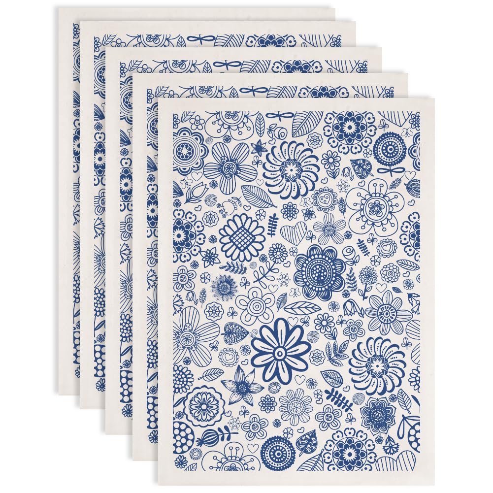 SUPERDANT 5PCS Flower Leaves Underglaze Transfers for Pottery Sunflower Transfer Stickers Ceramic Decals Ceramic Underglaze Transfers for Pottery Overglaze Enamel Decal Handmade Gifts