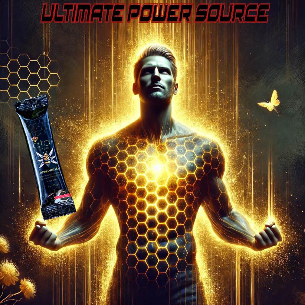 HONEY BEERUSH - Miele afrodisiaco - Booster energetico - Libido intensa - Per uomo - 12 bustine da 15gr