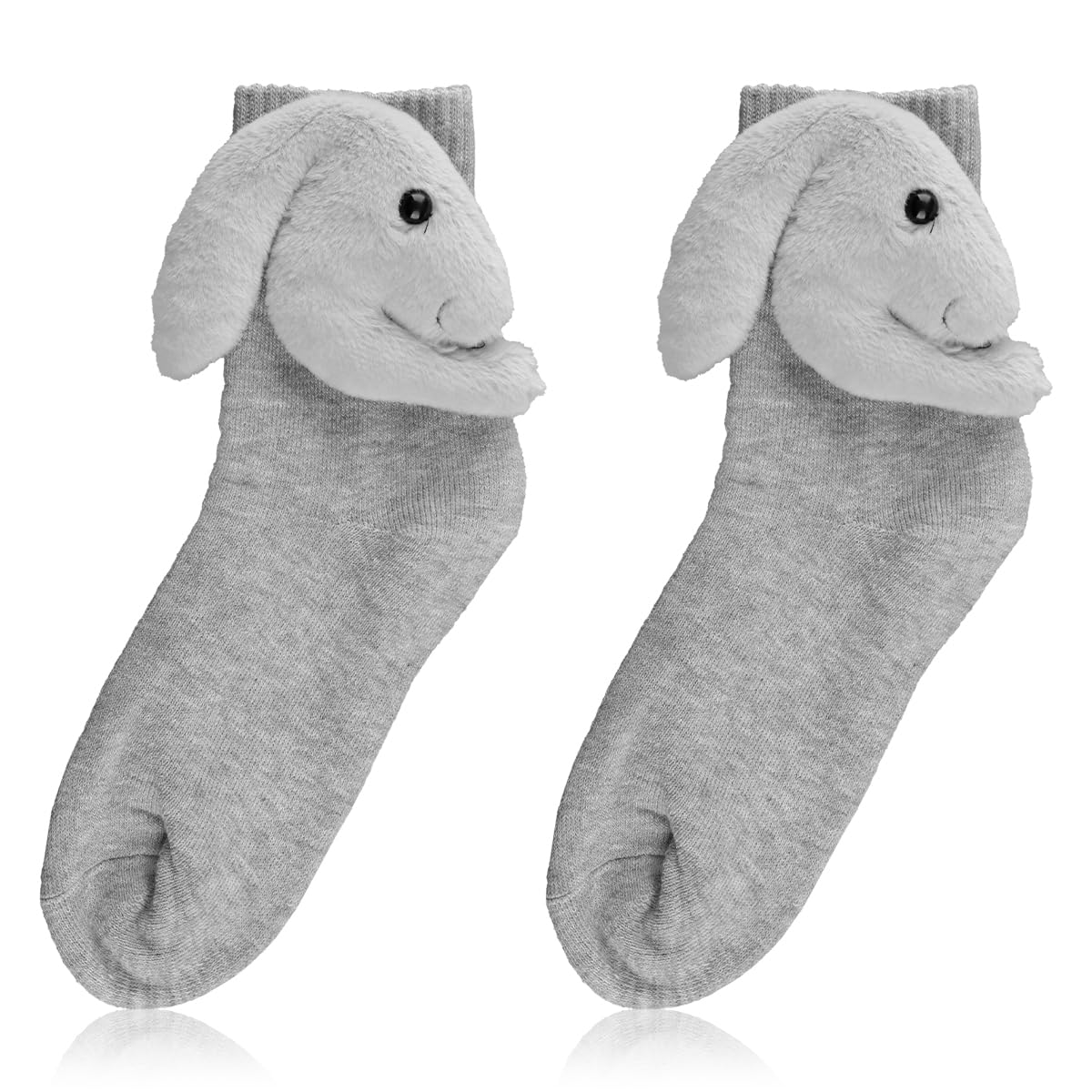 Lotsdonxia Women's Rabbit 1 Pair 3D Knit Animal Socks, Novelty Sloth Panda Cat Hand Crochet Warm Floor Socks For Adults