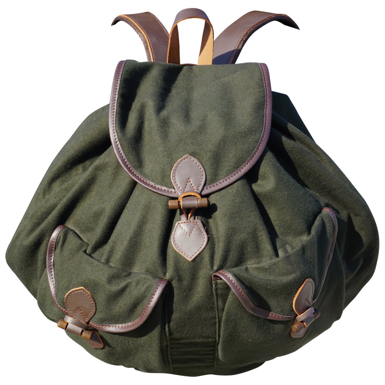 Lautloser Jagdrucksack Wanderrucksack imprägniertes Qualitätsleinen jagdgrün 45 Liter Volumen