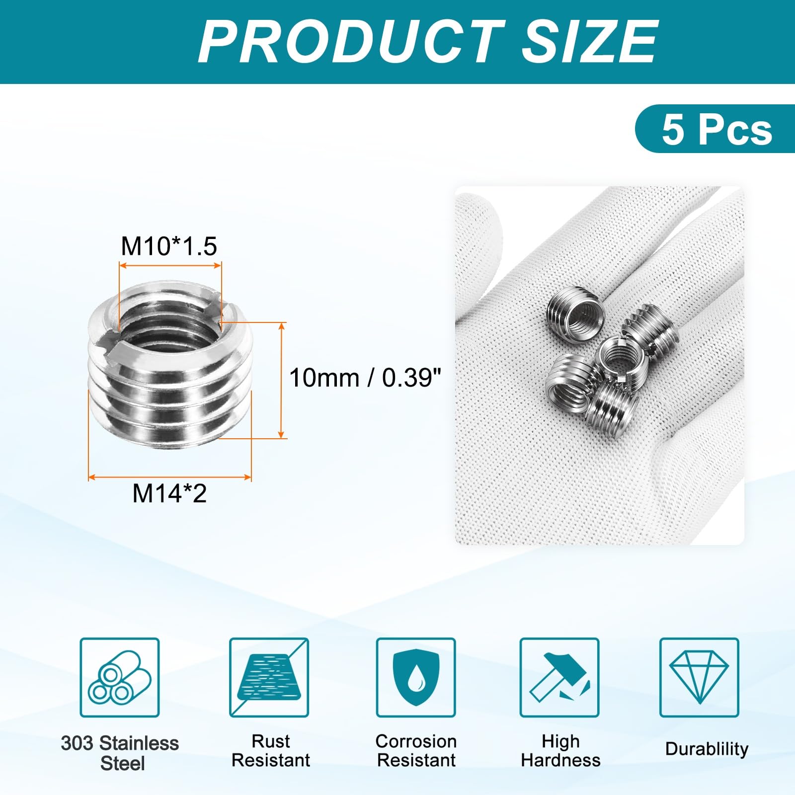 PATIKIL Thread Adapters Sleeve Reducing Nut - Image 2