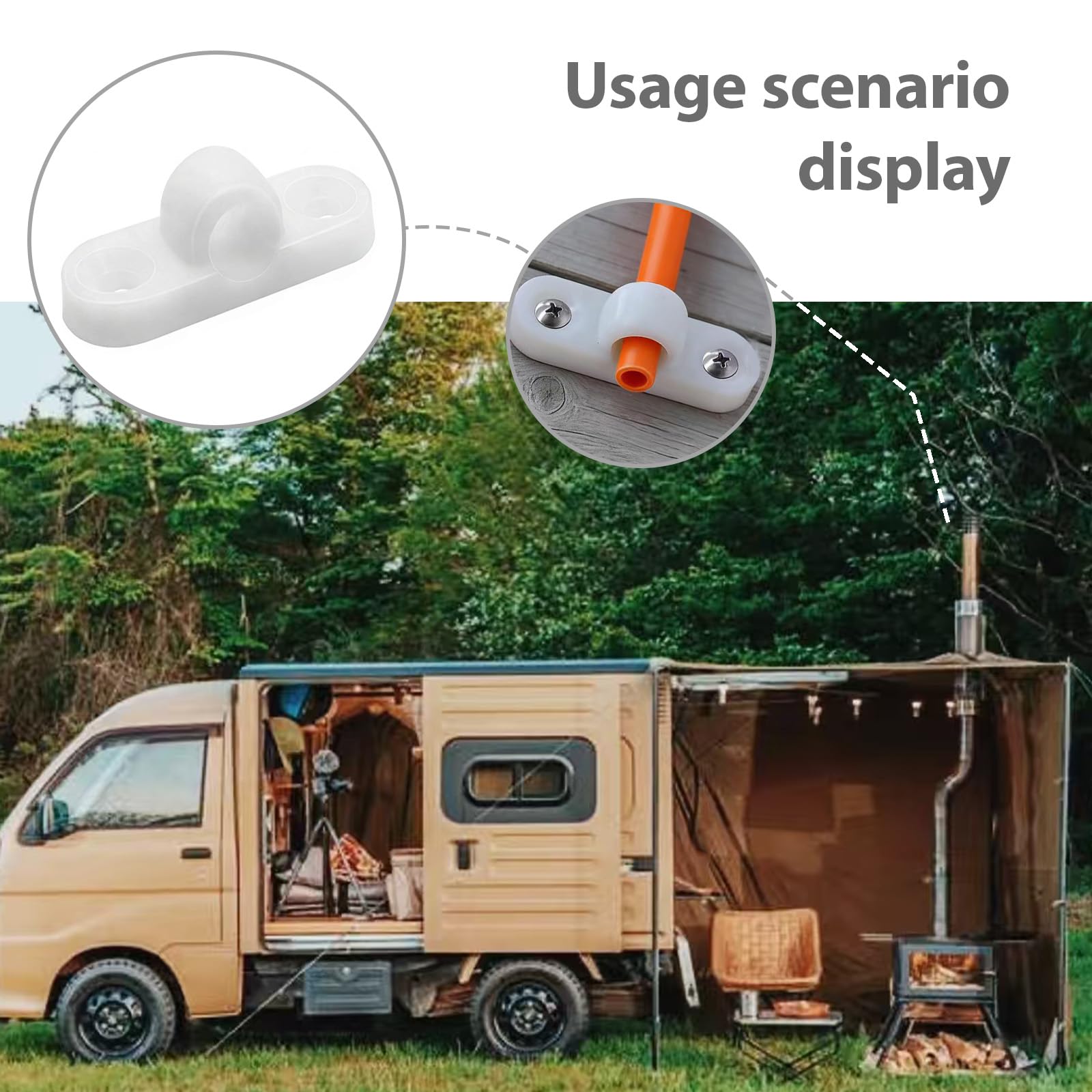 Zerabidpro Juego de 10 Ojales para Toldos de Caravana y Autocaravana, Incluye 20 Tornillos para Montaje Flexible Vertical y Horizontal - Material PP Ecológico y Duradero — view 6