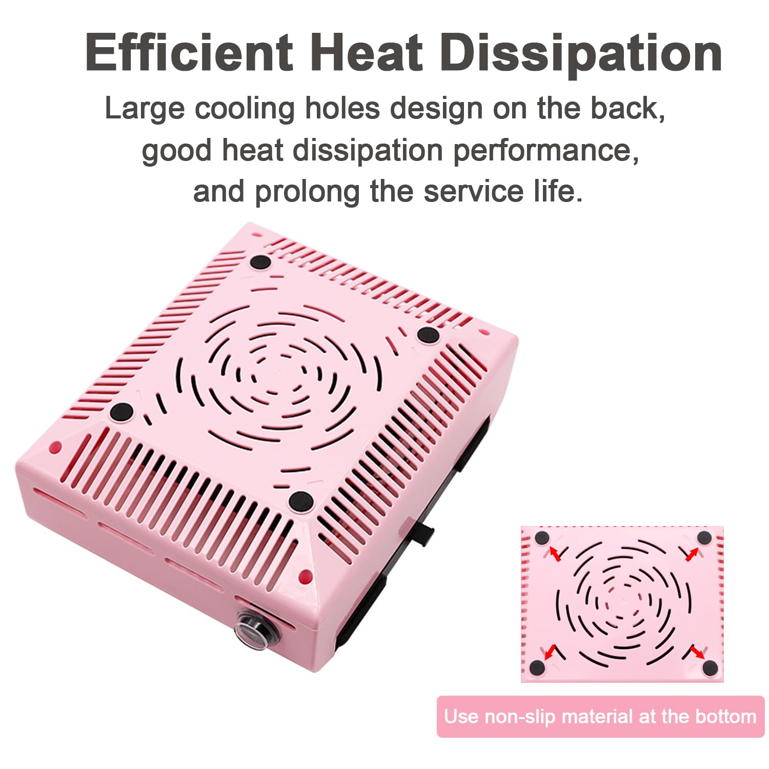 ibubu Máquina colectora de polvo profesional para uñas, ventilador eléctrico de uñas, colector de polvo de succión fuerte, aspiradora de polvo de uñas con 1 filtro reutilizable, extractor de polvo