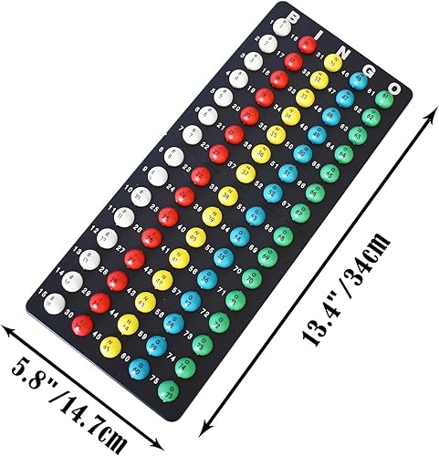 Miniatura 7 de Yuanhe Juego completo de bingo incluye jaula redonda de metal de 8 pulgadas con bolsa de almacenamiento grande, 100 tarjetas de bingo, 1000 fichas