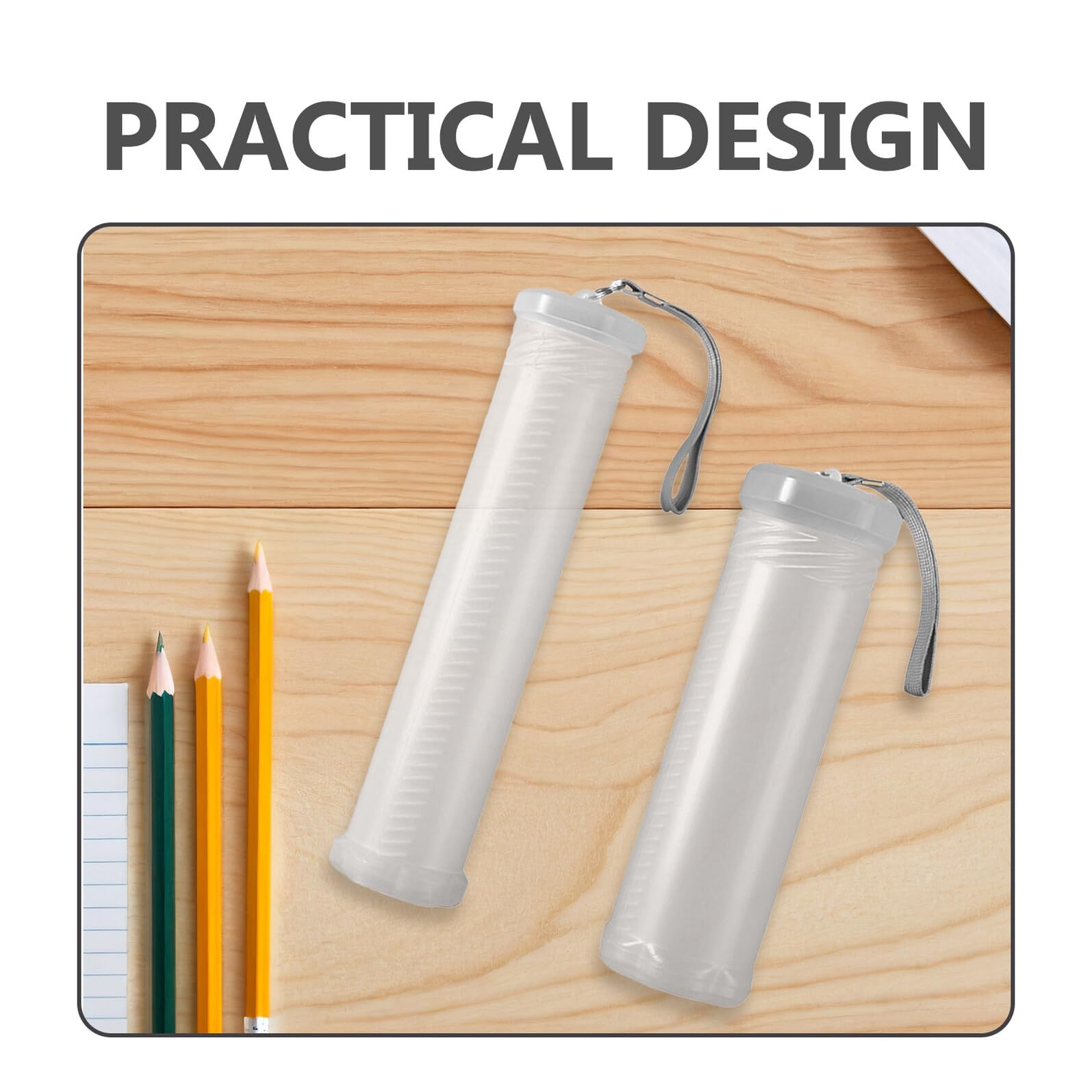 Astucci Plastica Trasparente Telescopici 2 Pezzi per Organizzare Penne, Contenitore Cilindrico Rigido in Plastica Retrattile per Studenti Back To School Party