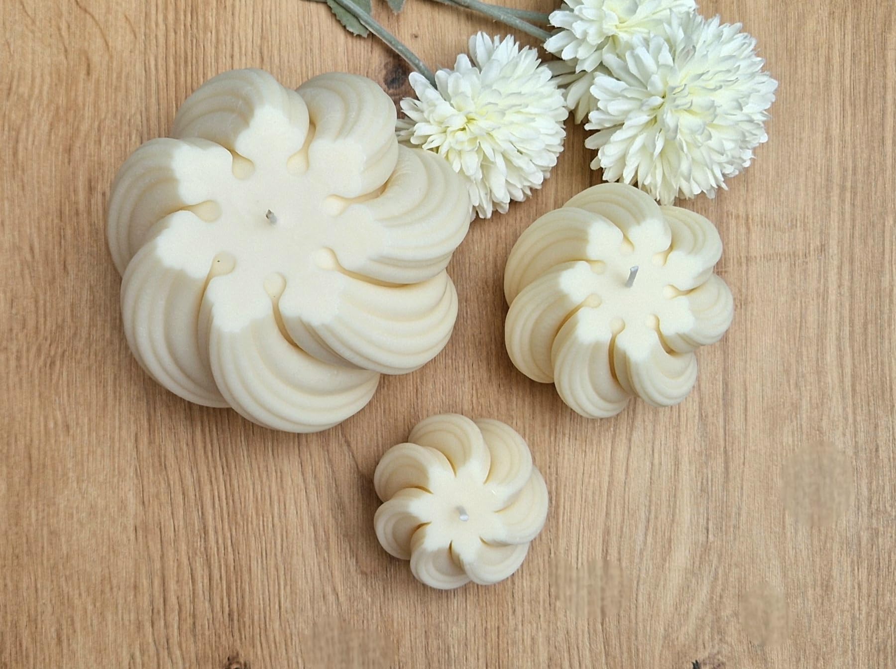 Swirl Kerze 3er Set, XXL Spiralkerze, Welle Twist Geschenkset, Riesenkerze