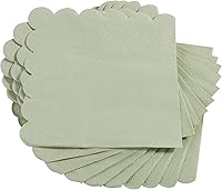Vista 6 de 100 paquete de servilletas de cóctel de 2 capas con borde festoneado, servilletas de postre plegadas de 5 x 5 pulgadas, servilletas desechables
