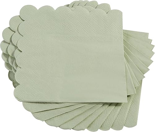 Miniatura 7 de Paquete de 100 servilletas de cóctel de 2 capas con bordes festoneados plegadas de 5 x 5 pulgadas, servilletas desechables para cena, boda, fiesta