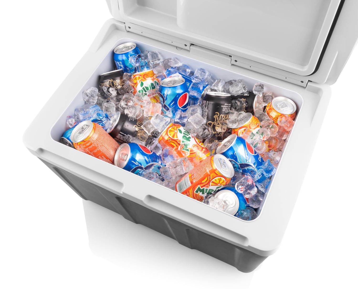 Hyundai Electronics Elektrische Kühlbox MC40E I 40L | 12V & 230V thermoelektrische Autokühlbox | Kühlen und Heizen bis 60°C | Leiser Betrieb | Trolley-Kühlwagen mit Rollen & ausziehbarem Griff