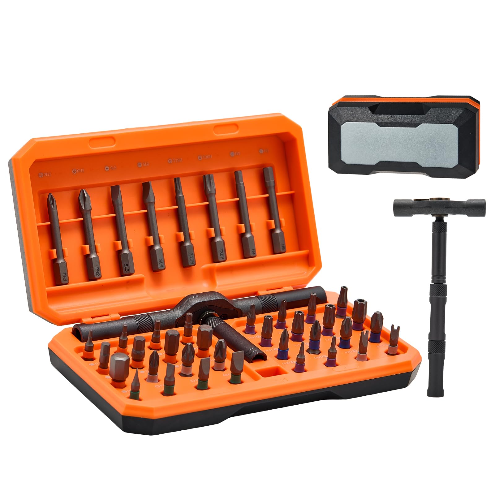 42 in 1 Magnetic Precision Screwdriver Set, Multi Bit Ratcheting Screwdriver Kit with Storage Case for Electronics, Computer, Eyeglasses, Watch, Bicycles, Furniture DIY Repair Tools (Orange)