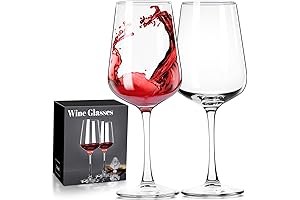 PARACITY Wine Glass Set of 2: Exquisite Hand Blown Wine Glasses for Refined Wine Tasting