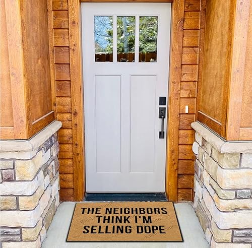 Miniatura 6 de The Neighbors Think I'm Selling Dope 01 - Felpudo antideslizante para entrada interior, parte trasera de goma, perfil bajo para puerta delantera y