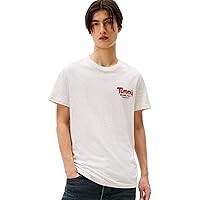 Tommy Jeans Uomo T-Shirt Maniche Corte Slim Font Play con Scollo Rotondo