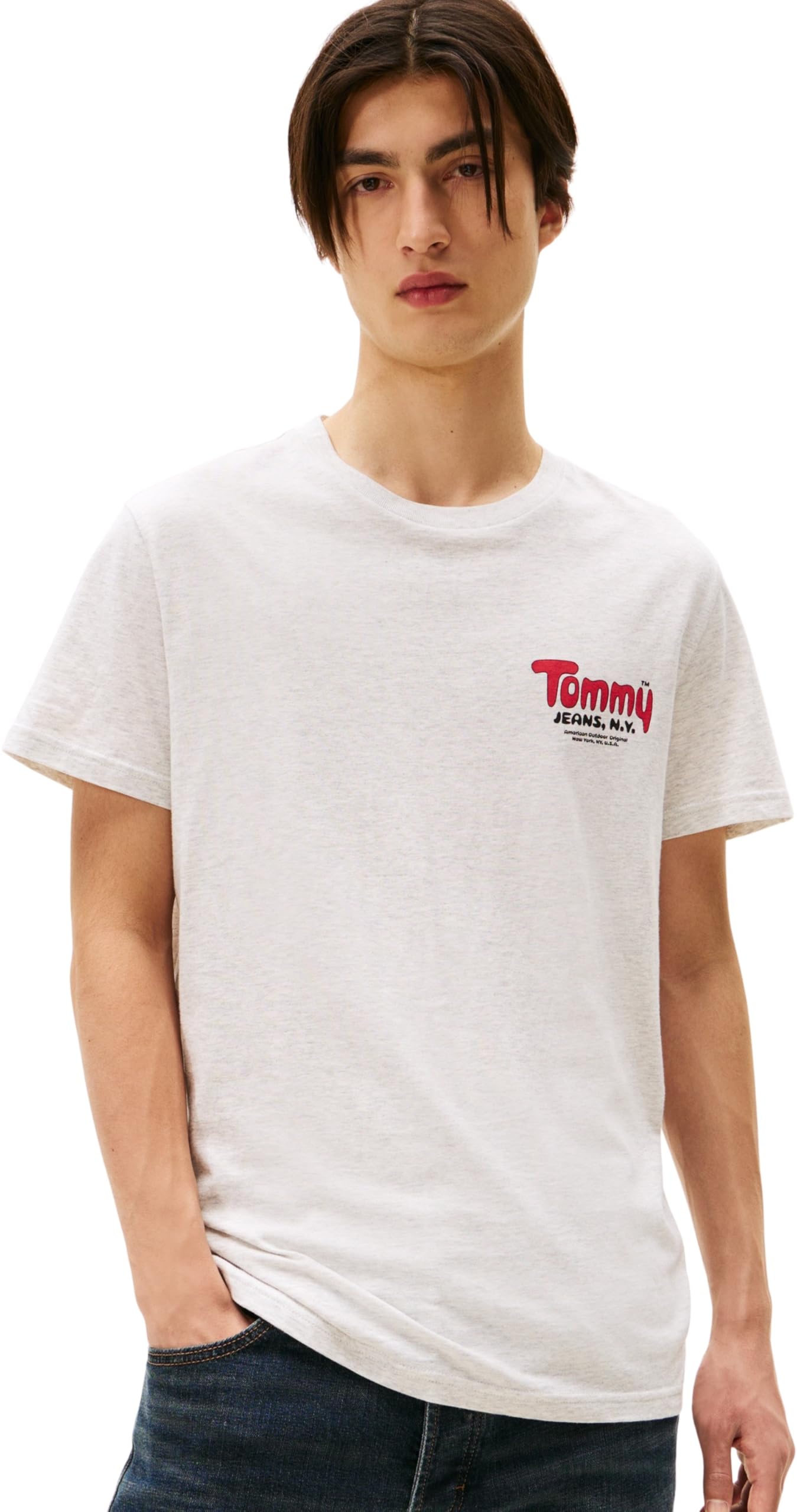 Tommy Jeans Herren S/S T-Shirt TJM Slim Font Play Tee Dm0dm22049