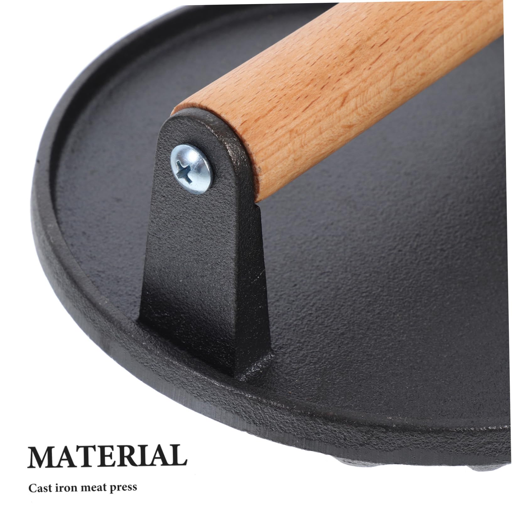 Mikikit 2stücke Fleischpresse Aus Gusseisen Mit Holzgriff Aufschnittmaschine Für Grill BBQ Und Küche Kompatibel Mit Herden Und Grillplatten Für Burger Frühstücksspeck Und Fleischgerichte