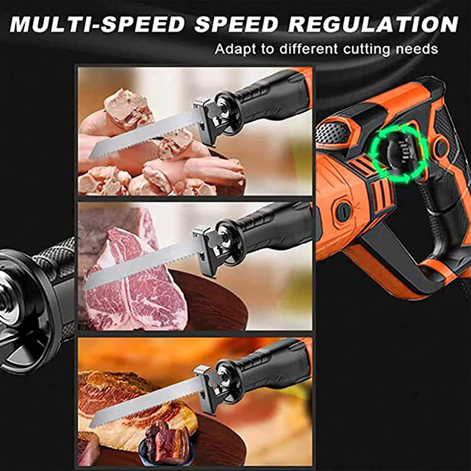 Sierra para Huesos eléctrica Alternativa Máquina cortadora de Sierra para Huesos portátil con Hojas de Sierra Cortador de Carne Alternativo multifunción para Cortar Huesos de Carne congelada Chuleta