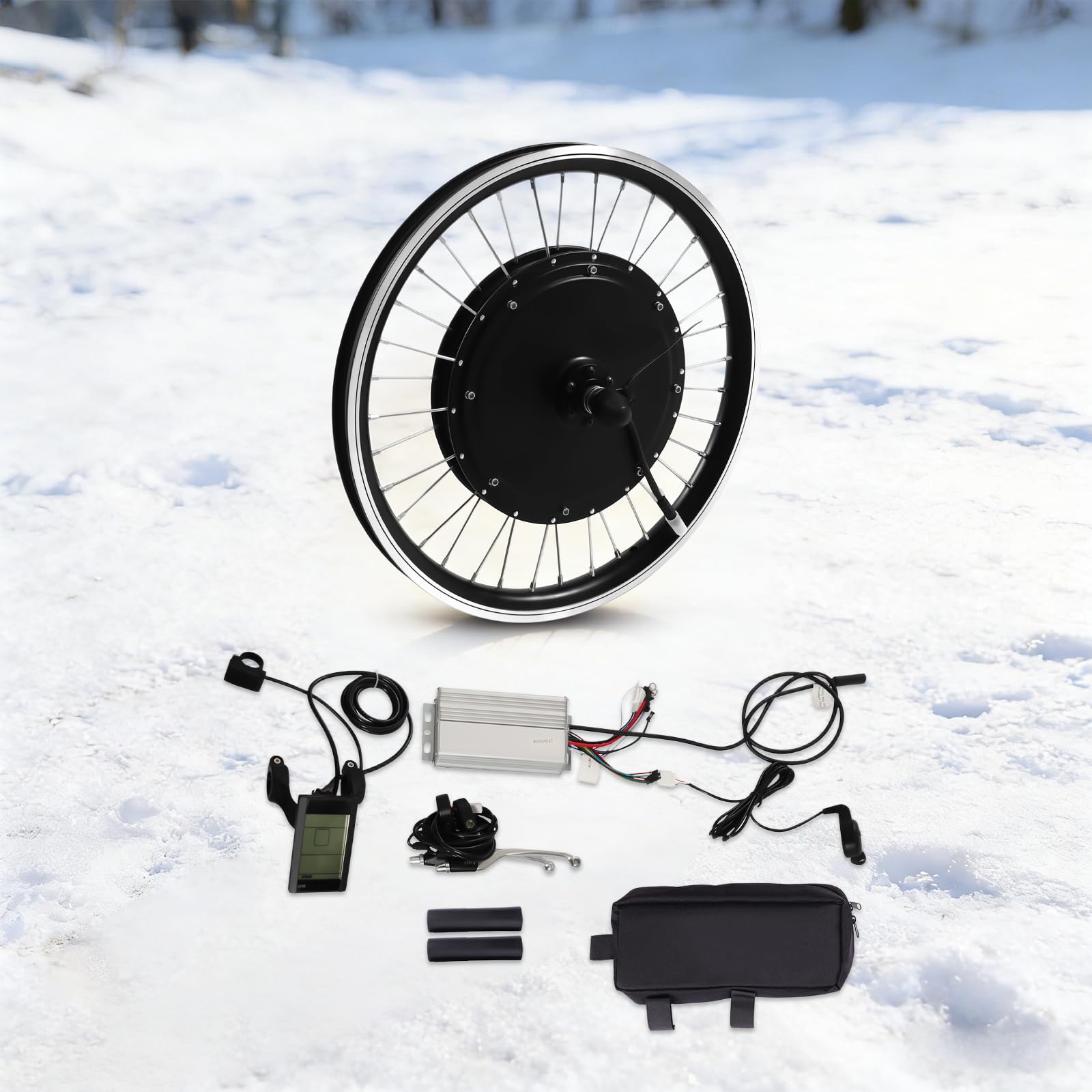 Kit de conversion pour vélo électrique - Moteur avant - 36 V - 500 W - 20" - Noir - Avec écran LCD - Contrôleur intégré - Kit de conversion de vélo électrique PAS