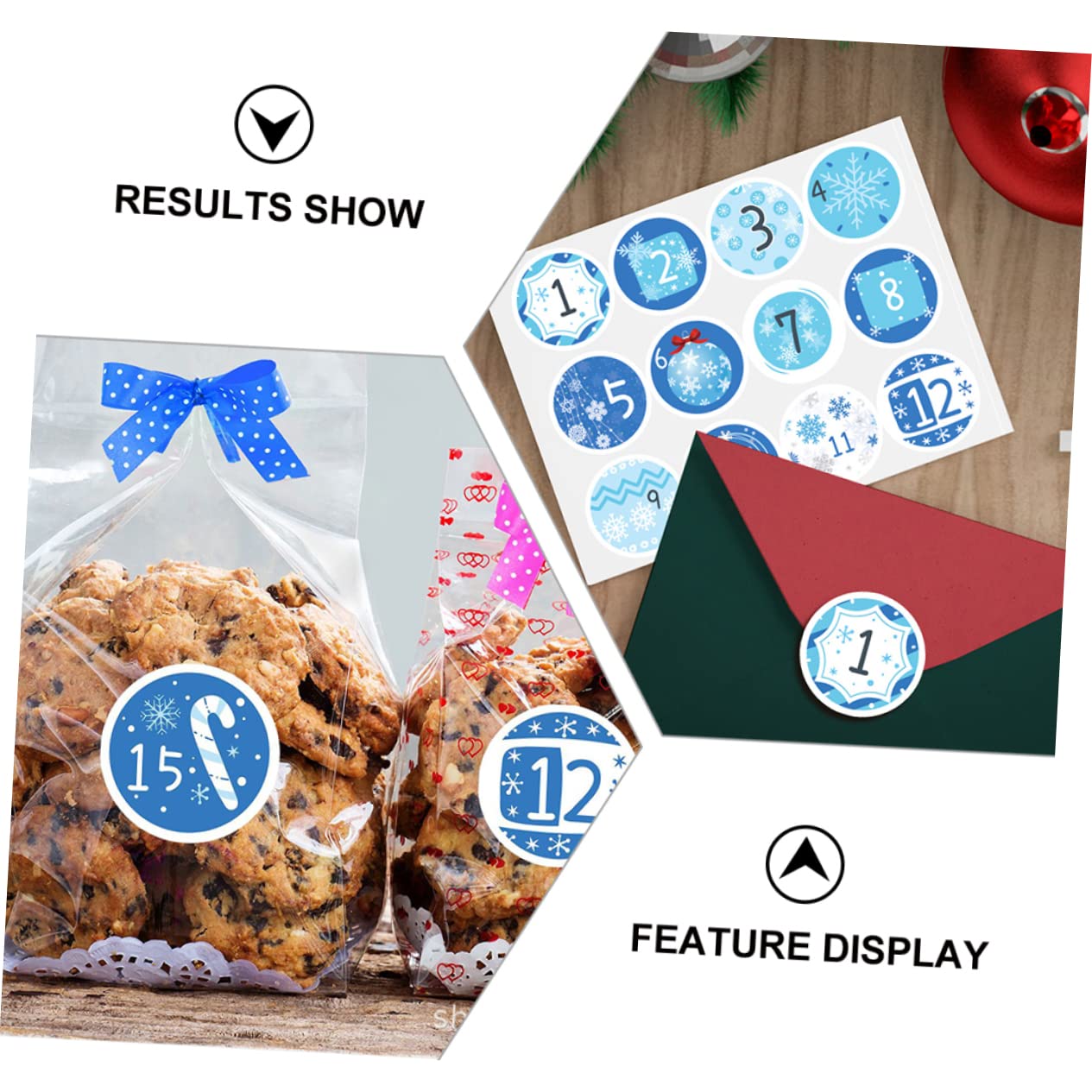 PRETYZOOM 100 Blatt Weihnachtskalender-Aufkleber Adventskalender Aufkleber mit Weihnachtssiegelnummer weihnachtskalender aufkleber weihnachtsbaumdeko Weihnachtsgeschenkanhänger Blue
