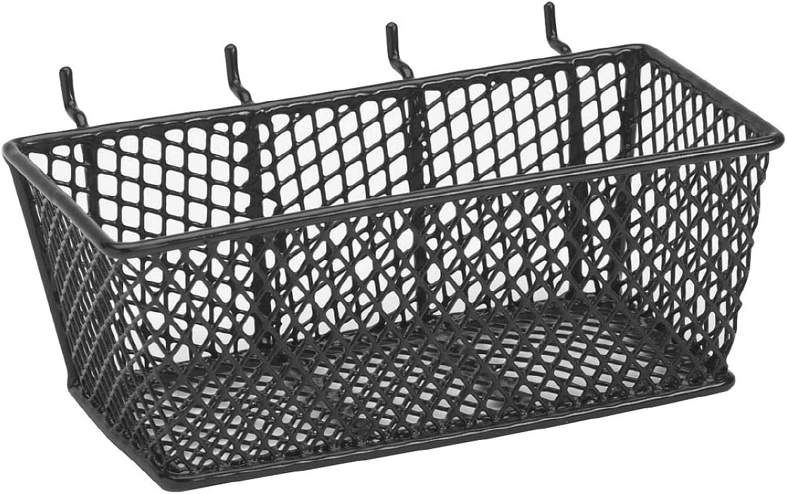 Bulldog 131592 Wire Mesh Basket with Peg Hooks Black Medium