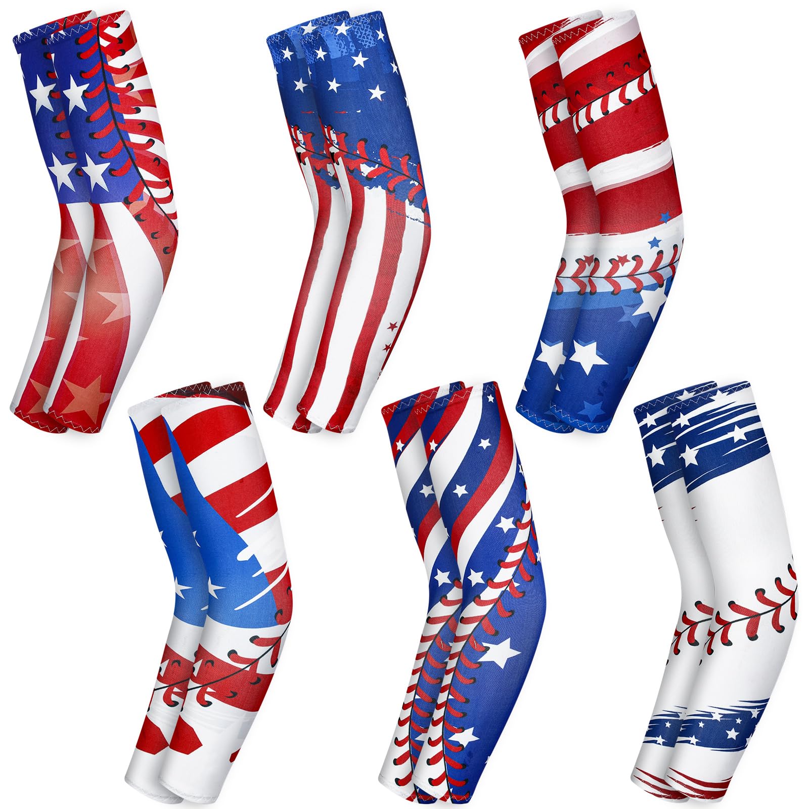 6 Pair Baseball Arm Sleeve Youth Sport Gift