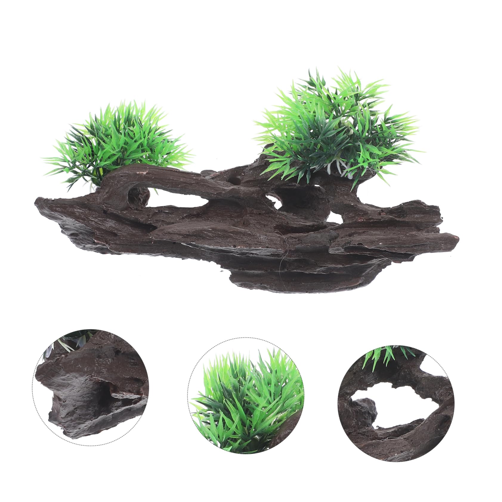 POPETPOP 5 Pièces Bois Coulé en Résine Décoration D'aquarium Cachette Décorations D'aquarium Pont De Réservoir De Poissons Éponge Trousse Décor D'aquarium Décoration Aquarium Plastique