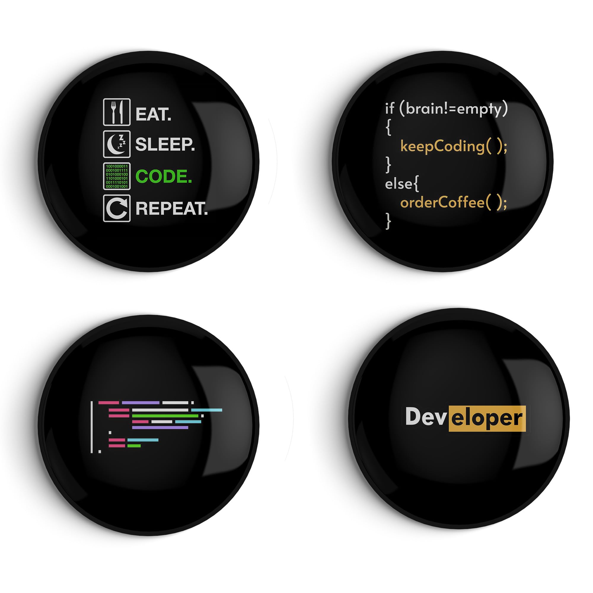 Developer & Coder Pin Badge – Glossy Finish for Programmers