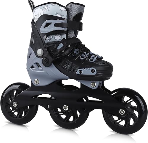 Miniatura 1 de VEZLOPUS Patines en línea, 3 ruedas de 3.937 in  4 tamaños ajustables en línea patines de velocidad para niños, niñas, adolescentes  Patines