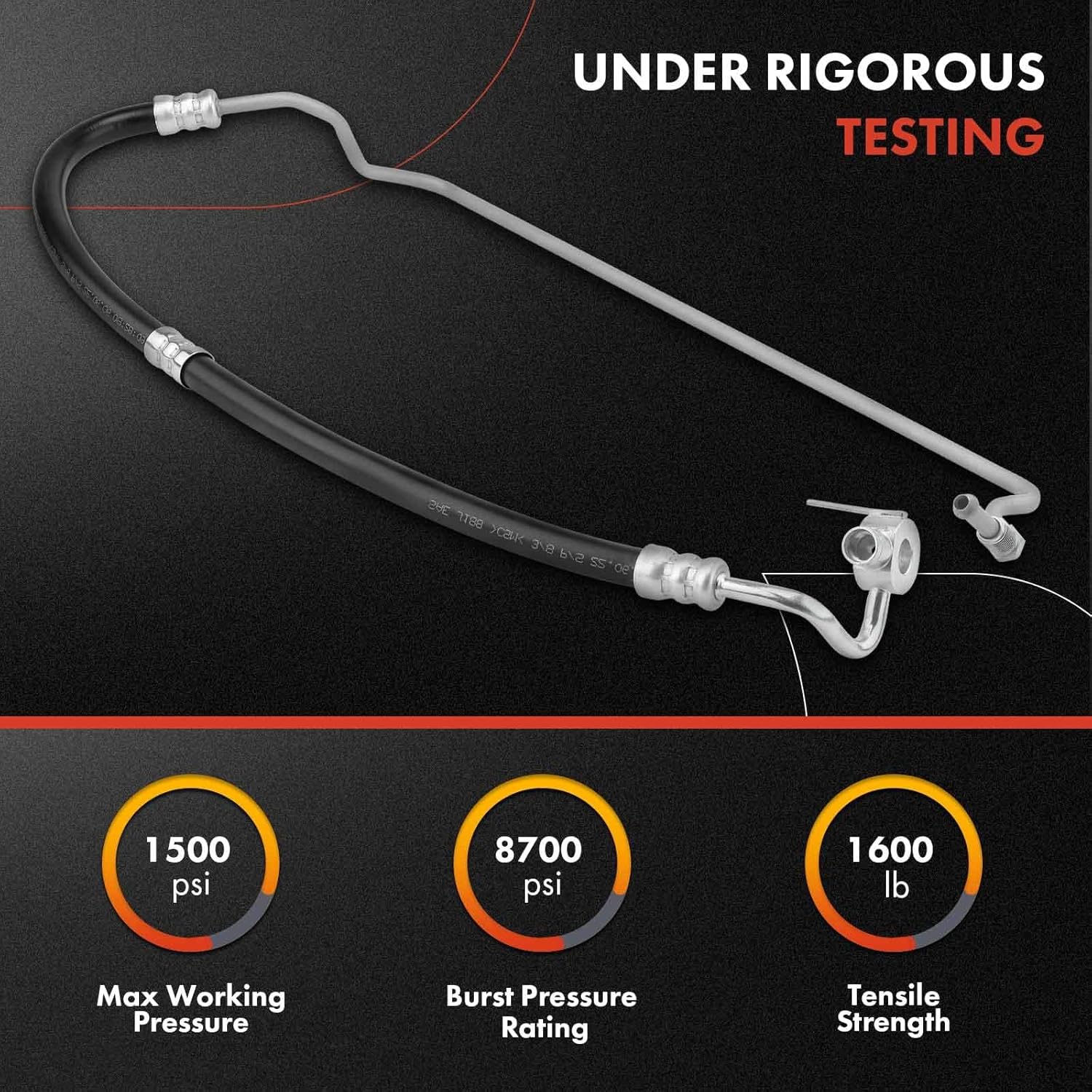 A-Premium Power Steering Pressure Hose Line Assembly Compatible with Toyota Tundra 2000-2006, Sequoia 2001-2007, 4.7L, with O-ring & Washer, Pump to Gear/Rack