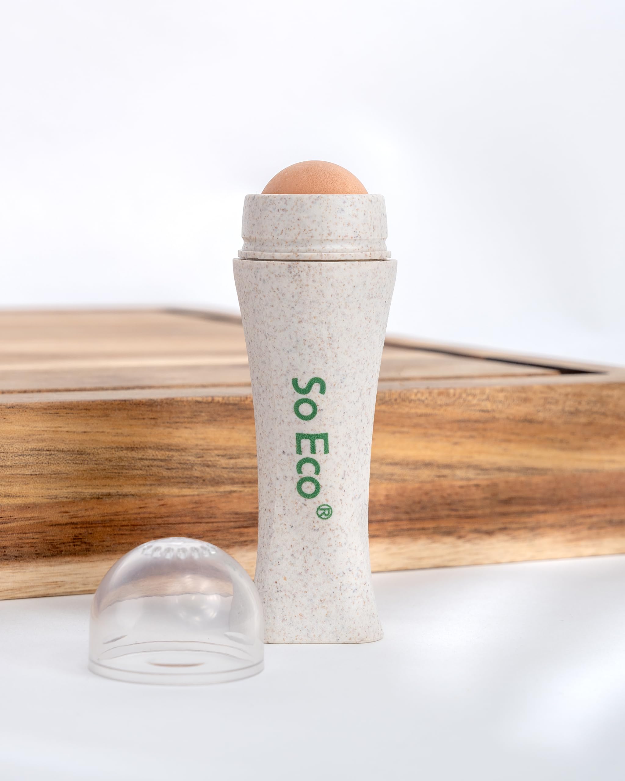 So Eco Oil Absorbing Roller, Volcanic Stone Face Roller with Wheat Straw Handle, Reusable, Eco-Friendly - Image 4