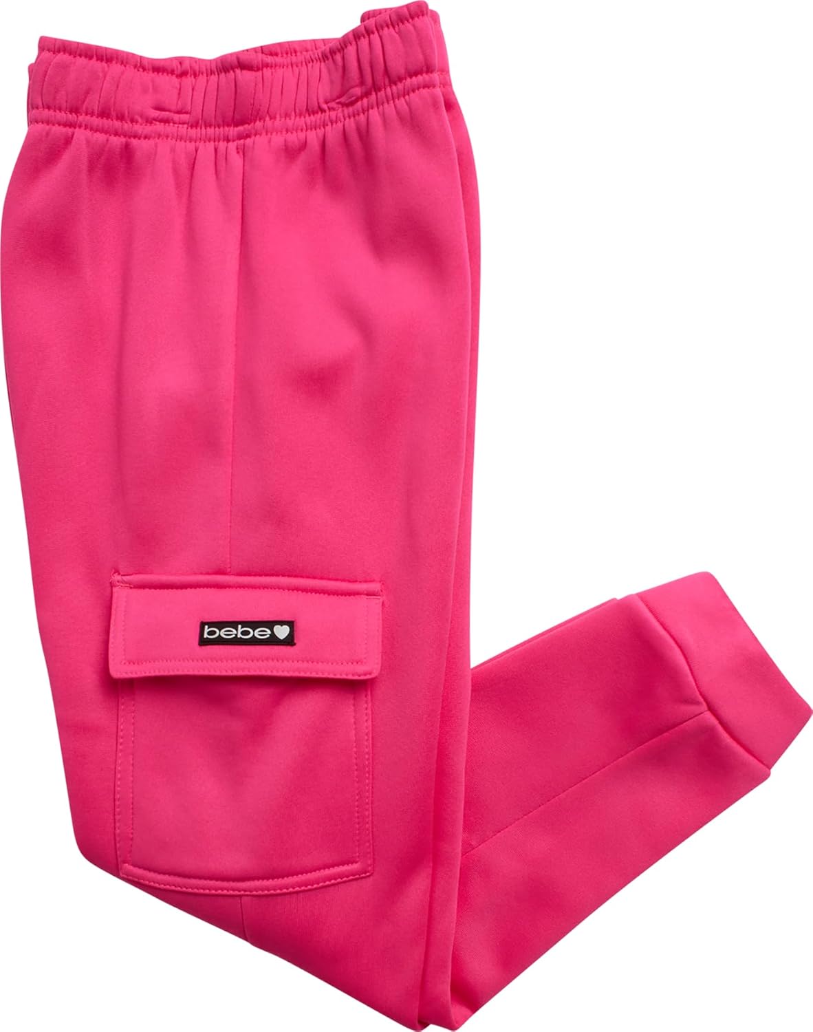 bebe Girls Sweatsuit Set - 2 Piece Fleece Quarter Zip Mock Neck Sweatshirt and Athletic Cargo Sweatpants Activewear Set - Image 6