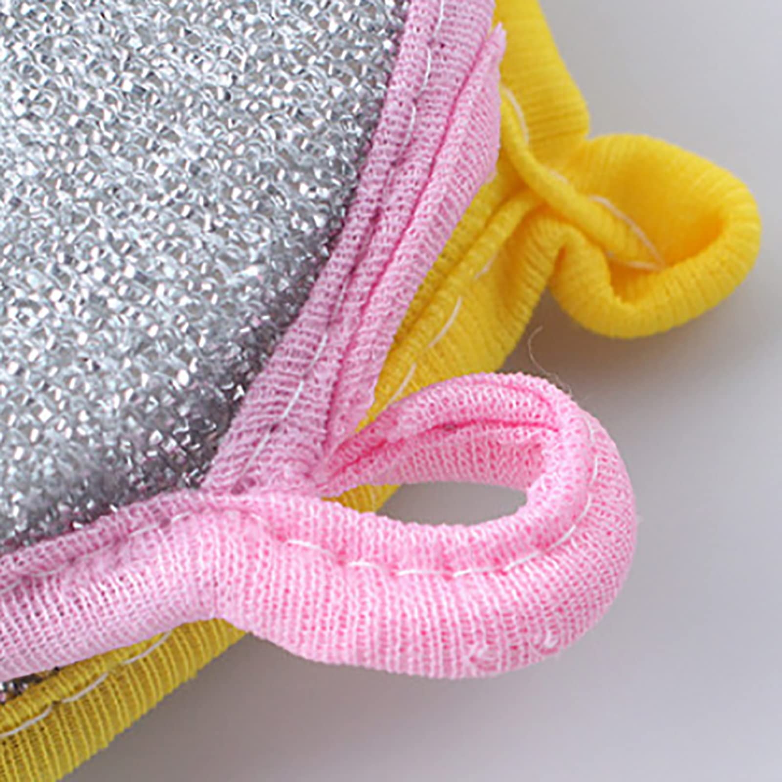 RRJ 10Pcs Kitchen Cleaning Sponges Double Side Round Microfiber Reusable Scrubber Pan Pot Dish Wash Household Cleaning Scouring Tools Random Color 1