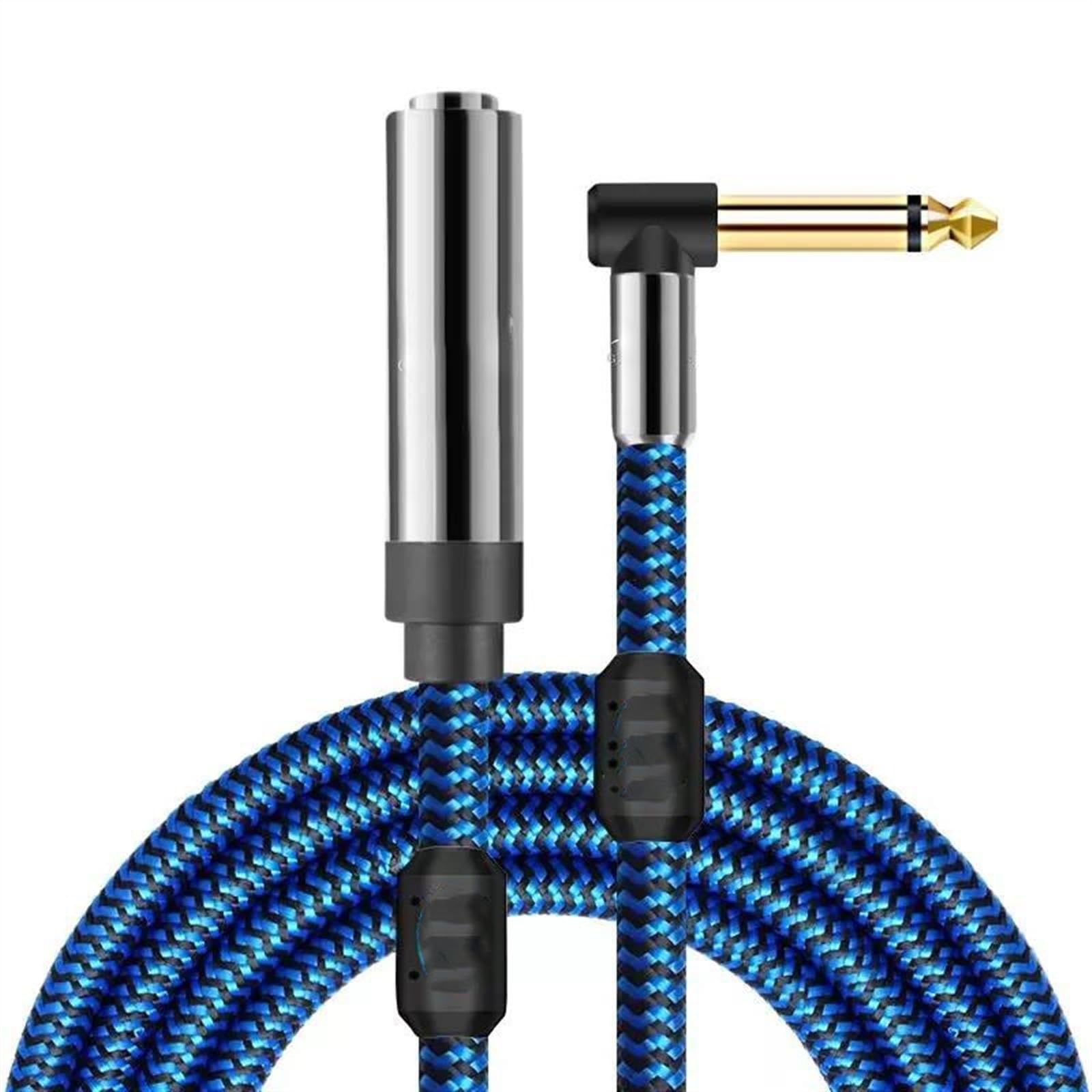 JSADZKJ 6,35 mm Mono Audio Cord 1/4 pollici TS Maschio a Femmina Audio Adapter Cavo placcato oro 6,35 mm Mono Jack 1/4 pollici TS cavo per altoparlante amplificatore microfono 5,9 ft
