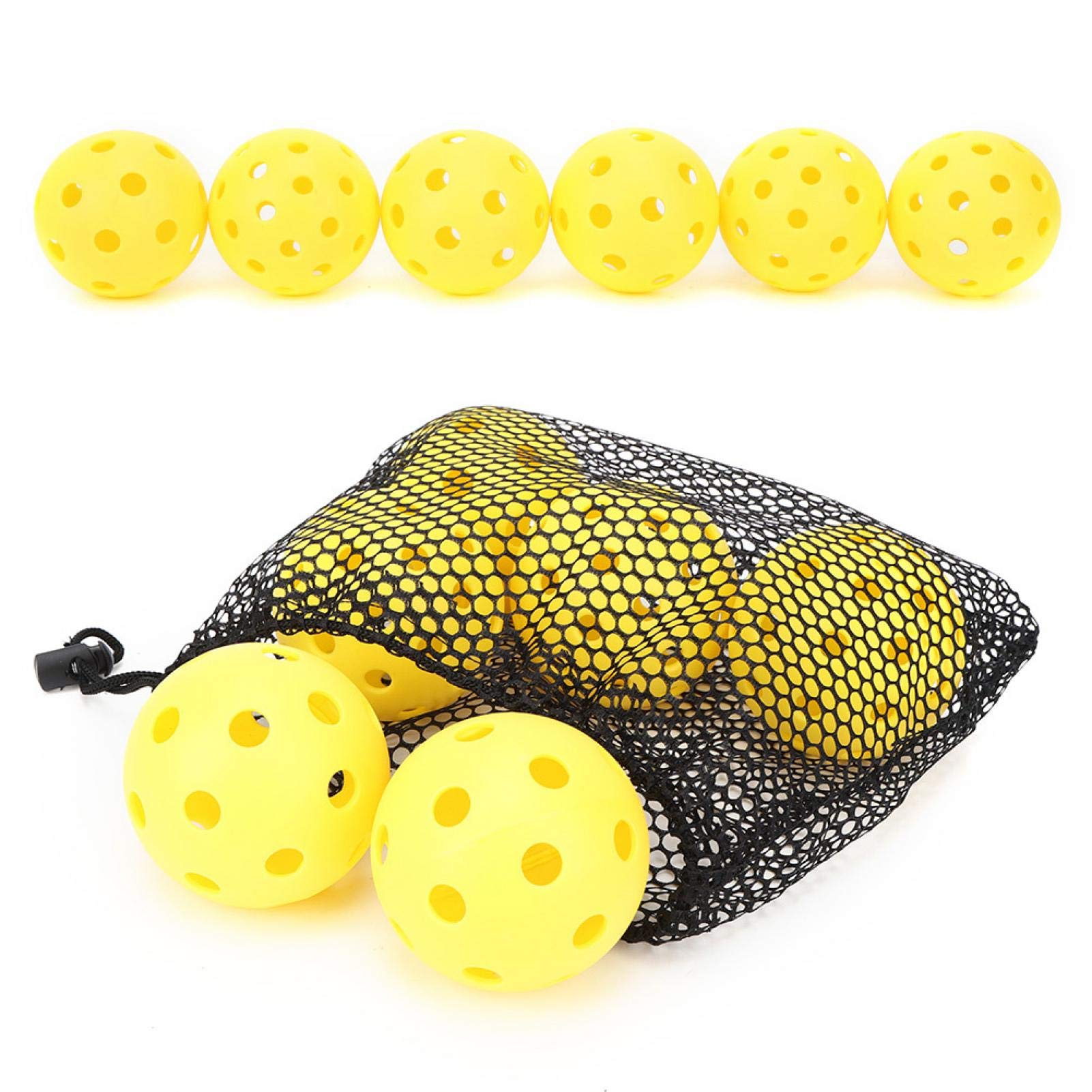 Demeras Piłki Pickleball do użytku wewnątrz i na zewnątrz, ochrona środowiska, PE High Bounce Pickleball z torbą siatkową