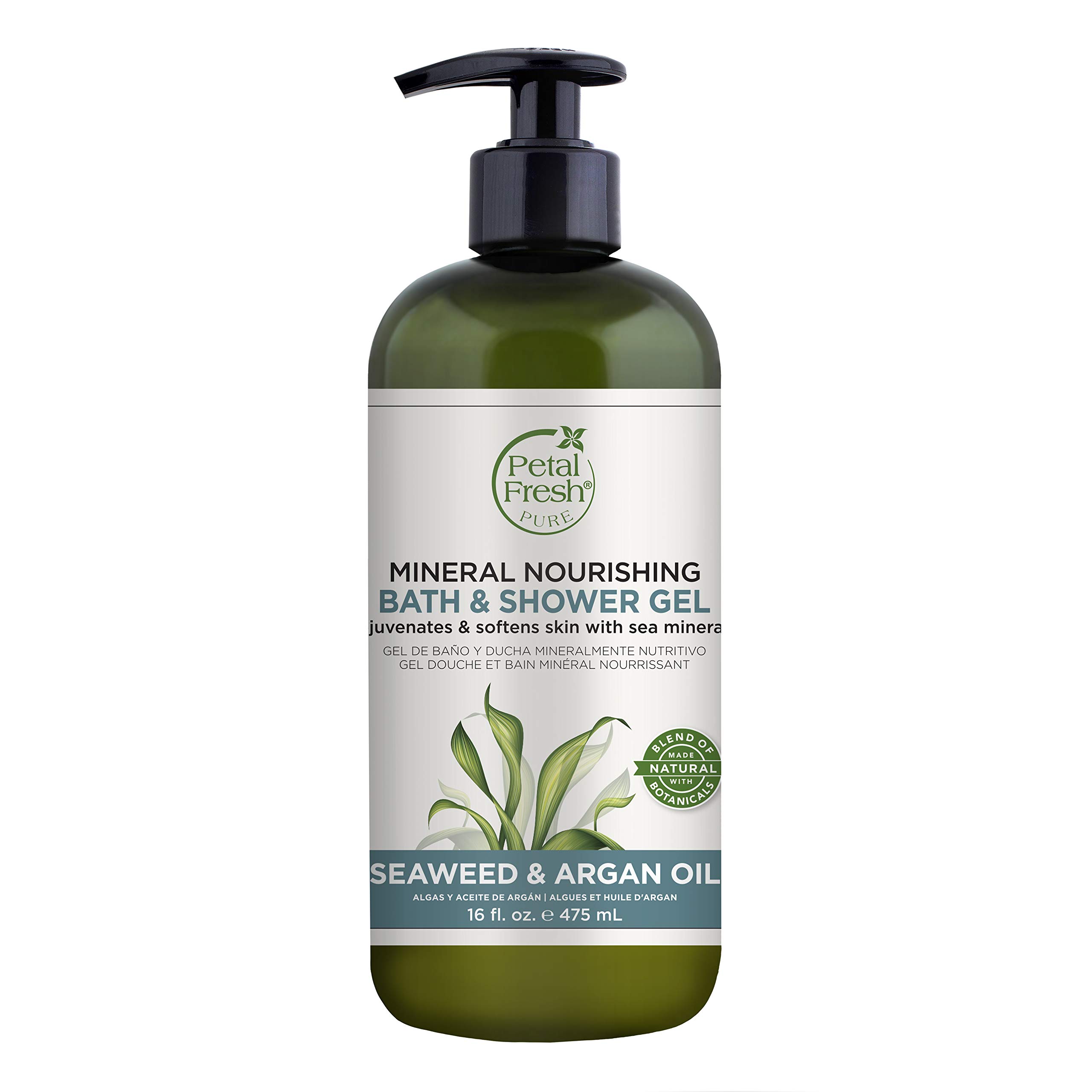 Pure Mineral Nourishing Seaweed & Argon oil Bath & Shower Gel | to Rejuvenates & softens the skin | Vegan & Cruelty Free | 16 oz., 475 ml