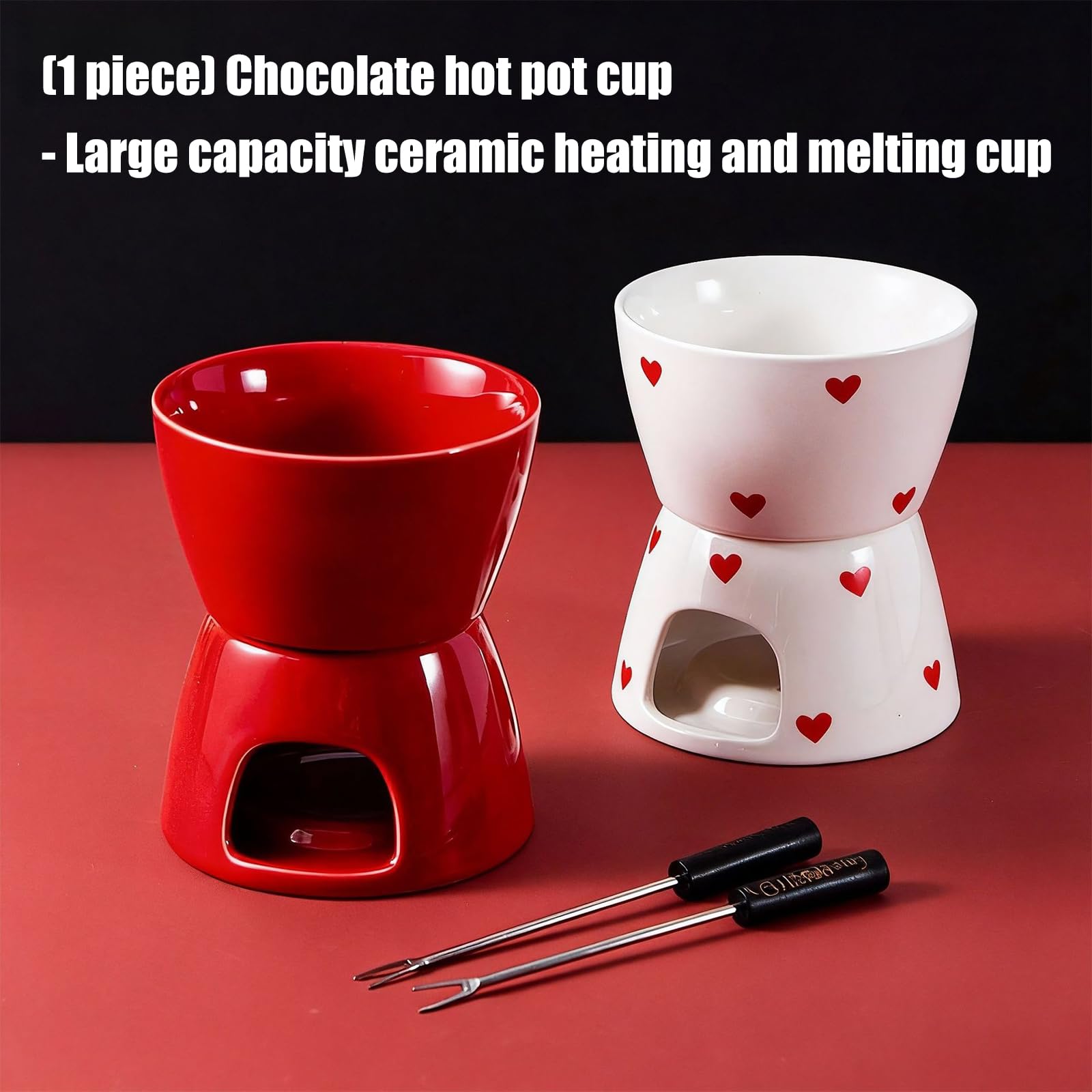 Tazza per sciogliere Cioccolato in Ceramica Resistente Calore per la Preparazione Dessert Fonduta capacità con distribuzione Uniforme del Calore Tazza per sciogliere Cioccolato