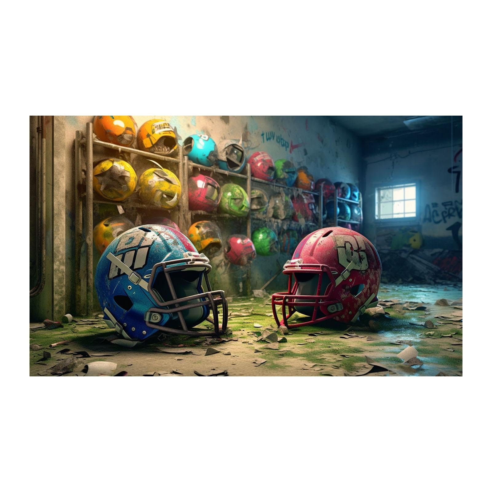 veces Pósteres de fútbol para dormitorio de niños, decoración de pared motivacional de fútbol retro abstracto, póster de dormitorio para habitación de adolescentes, impresiones deportivas, 60 x 90 cm,