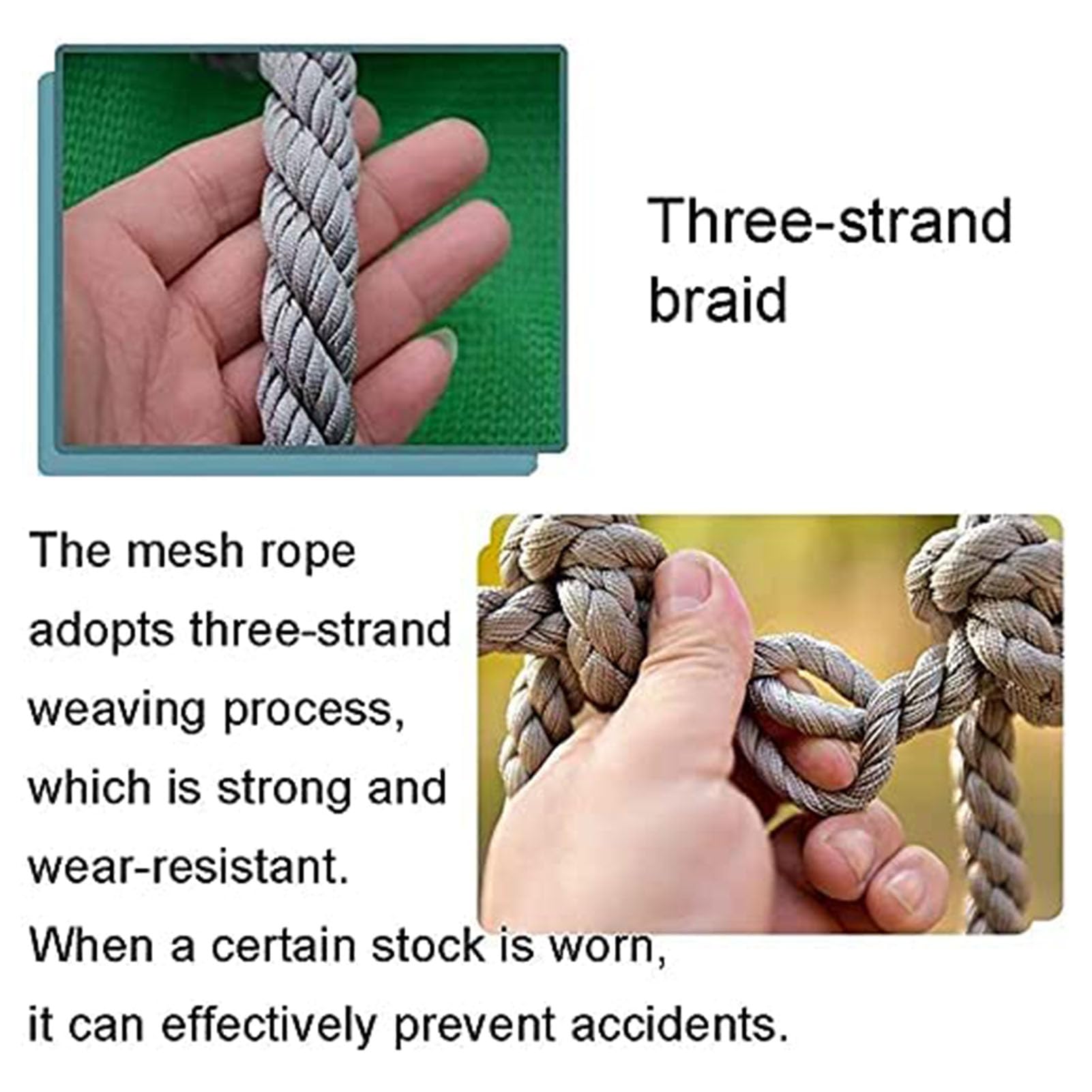 Ciężka siatka wspinaczkowa dla - Outdoor Safety Cargo Line do zestawów huśtawkowych, plac zabaw Treehouse - 100 x 100 cm trwały sprzęt do zabawy na przygody na podwórku