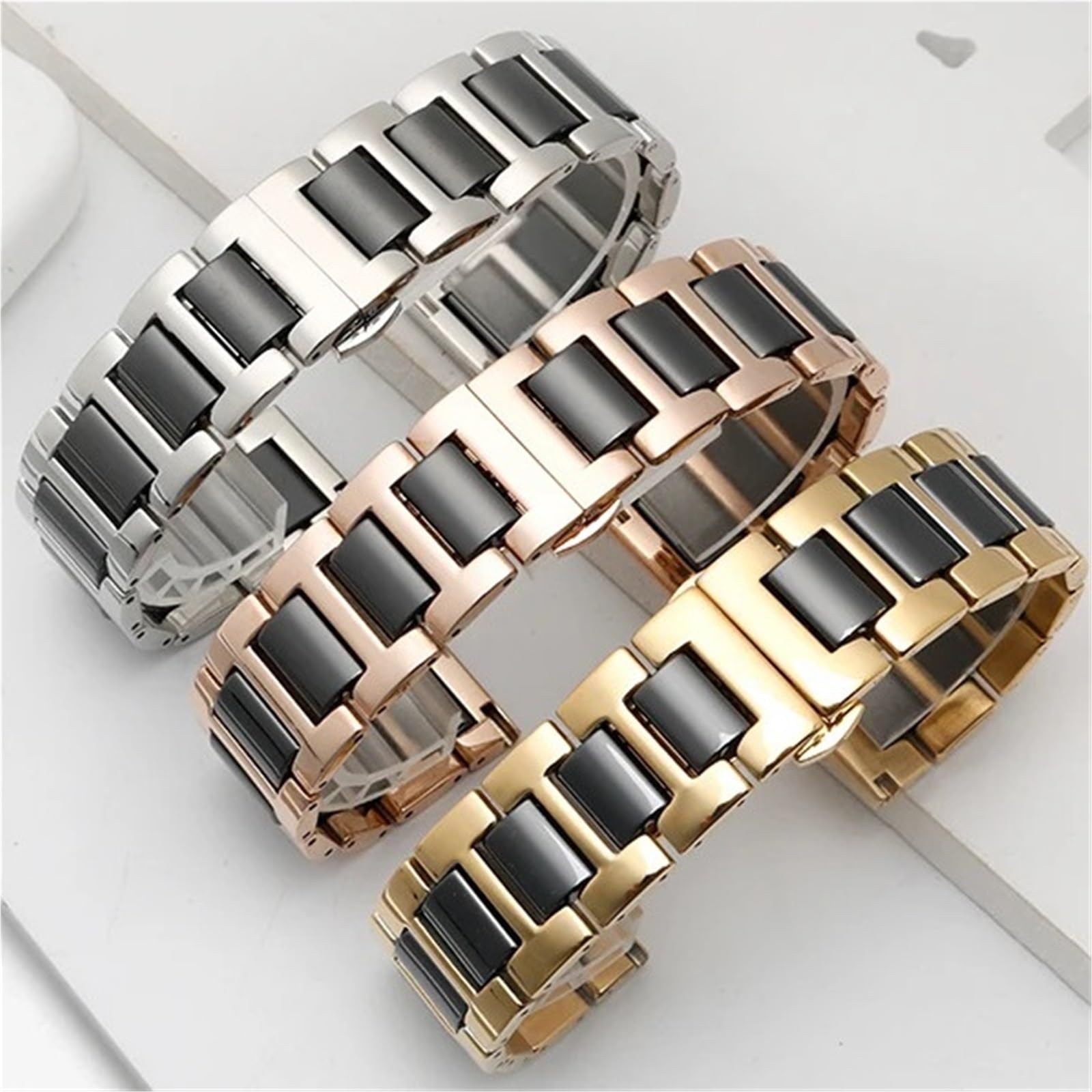 Keramik-Uhrenarmband, universal, Ersatz-Uhrenarmbänder, 18 mm, 20 mm, 22 mm, Schnellverschluss-Metall-Uhrenband
