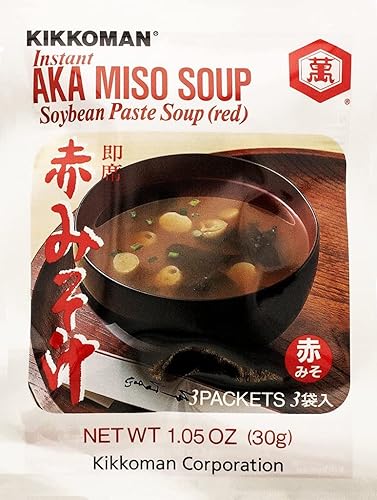 Kikkoman Sopa instantánea de miso rojo (9 bolsillos) - 3.15 oz - en 3 bolsas