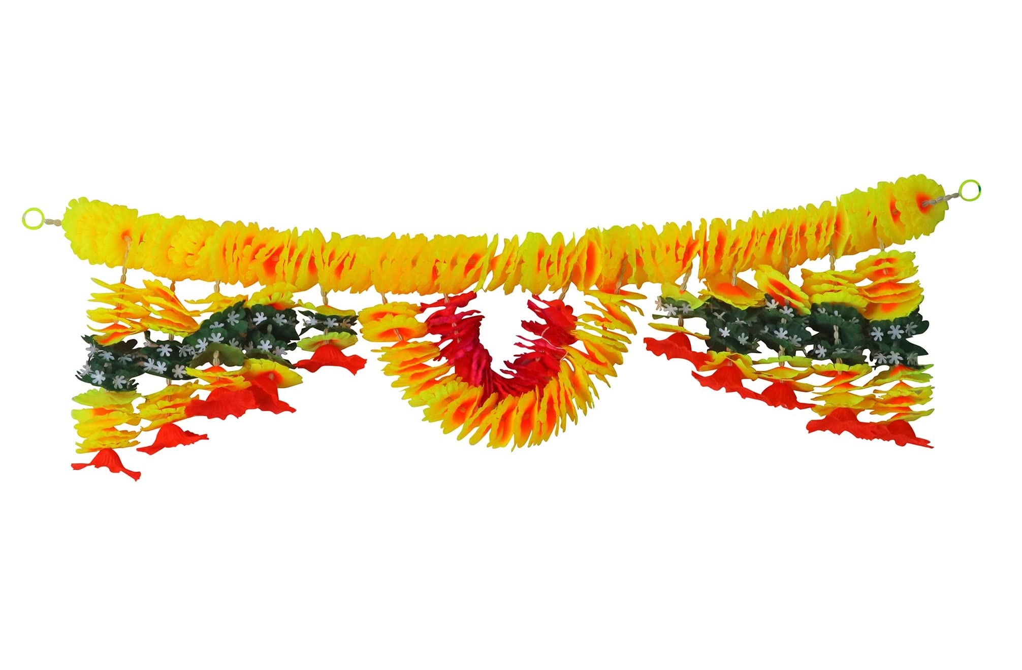 SATVIK 1 Pc Artificial Flower Bandarwal for Door Decoration Multicolor String Toran for Festival Decoration Fancy Garland Door Latkan Hangings Valance Floral Indian Diwali Decorations Toran