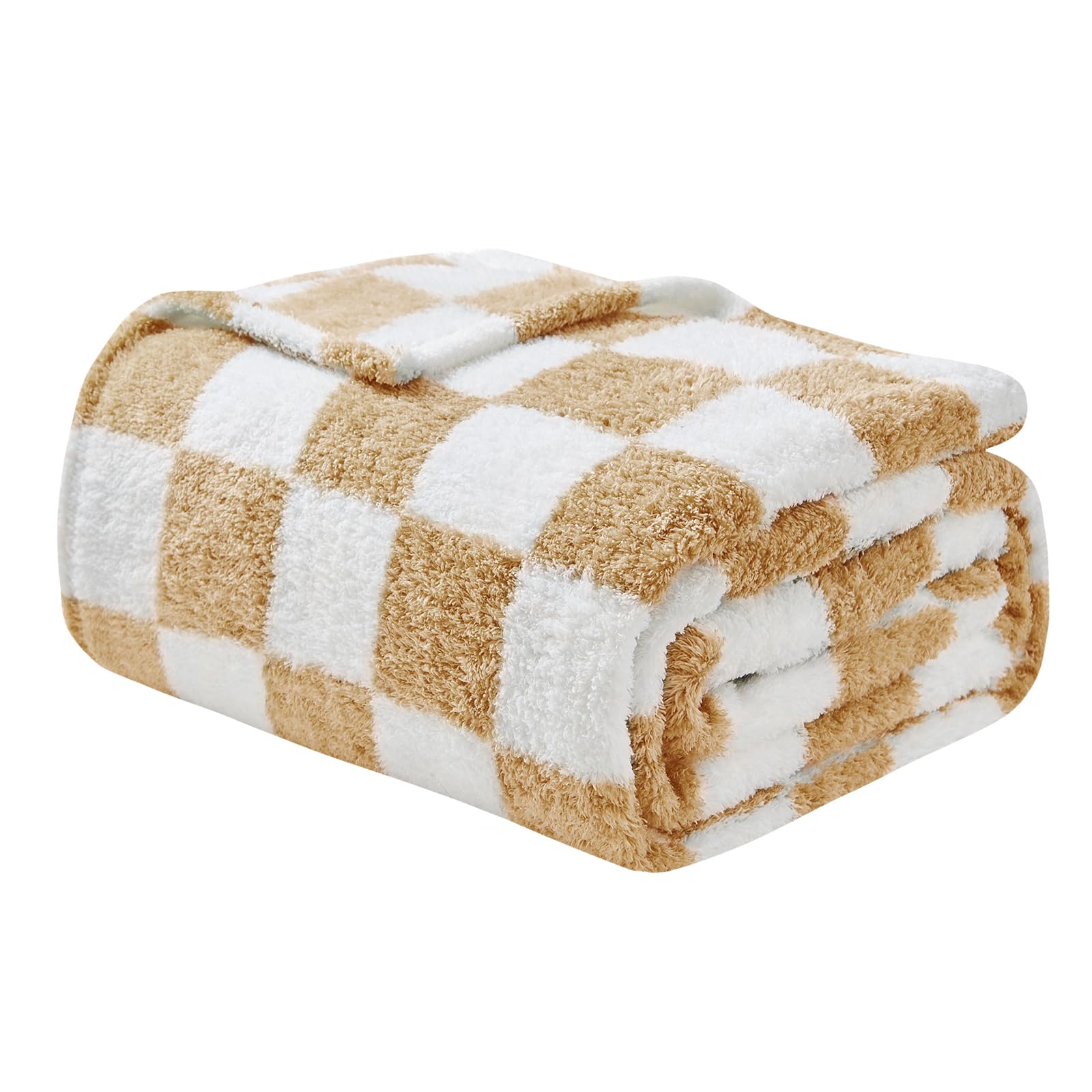 Coperta Plaid A Quadri Morbida 150x200 Cm - Ideale Per Divano, Letto E Picnic, Beige - Foto 5
