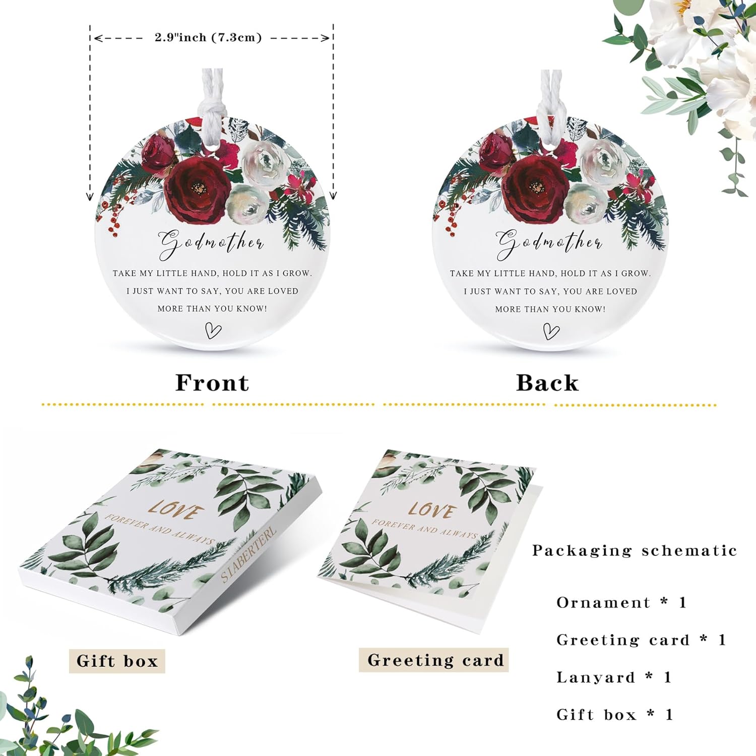 Christmas Ornaments Gifts for Godmother 2025,Will You be My Godmother, from Godchild - Image 2