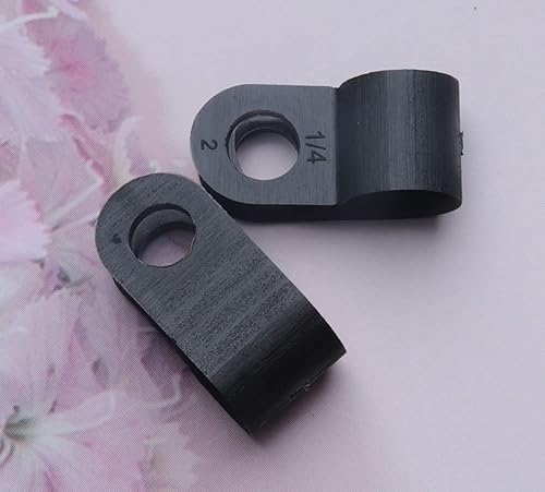 Miniatura 4 de SOWAKA 50 abrazaderas de cable 14 negro tipo R de nailon para montaje de cables de montaje de cables para cables de montaje de cables de tuberías