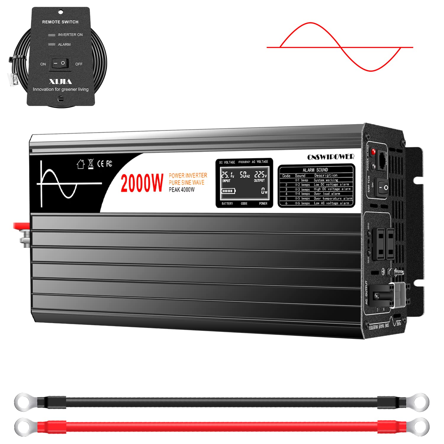 Amazon.co.jp: 純正弦波 48Vインバーター 正弦波 2000W 50Hz/60Hz 瞬間 