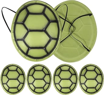 Abaodam 6Pcs Turtle Shell Costume for Kids Ninja Party Favors & Birthday Supplies Soft Foam Tortoise Shell Backpack Prop for Dress Up, Role Play & School Musical Classroom Activities