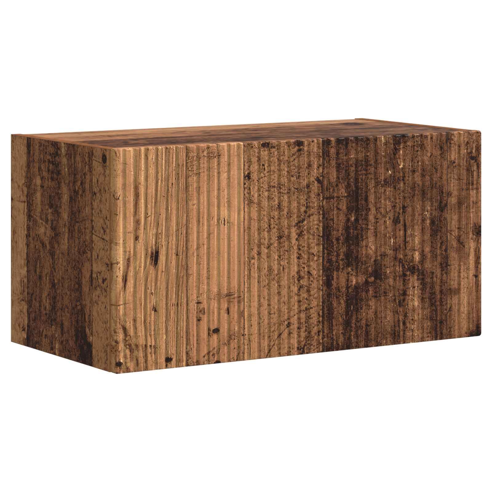 TV-Schrankset 5 pcs Altholz Holzwerkstoff Wandregale Media Center Unterhaltungscenter Fernsehschrank Wohnzimmermöbel Stauraum Schiebetür Kabelmanagement USB Steckdose modernes Design 5-teilig