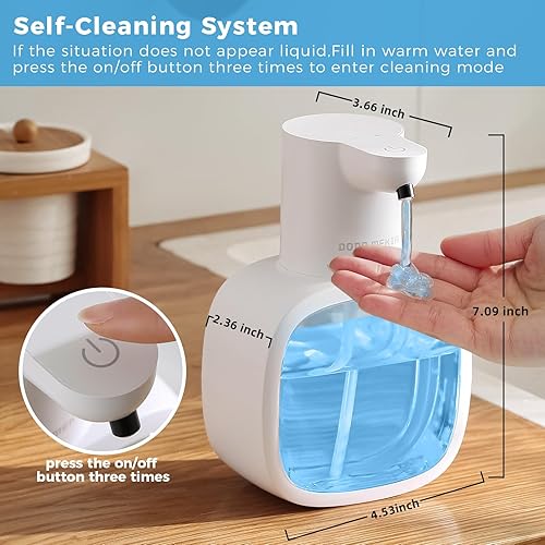 Miniatura 2 de Dispensador automático de jabón líquido, 17 oz16.9 fl oz recargable sin contacto con 4 niveles ajustables y IPX5 resistente al agua, pantalla de