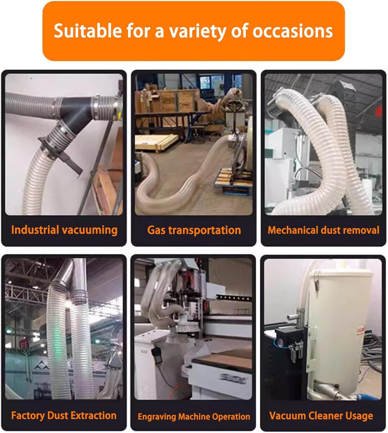 Vacuum Hose,Transparent Steel Wire Hose,High/Low Temperature Resistance,Excellent Stability,Suitable for Food Industry and Engraving Machines(29.5ft/9m)