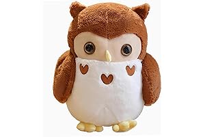 Brown Owl Stuffed Animal-Cuddle Pillow-Cute Bird Plushie