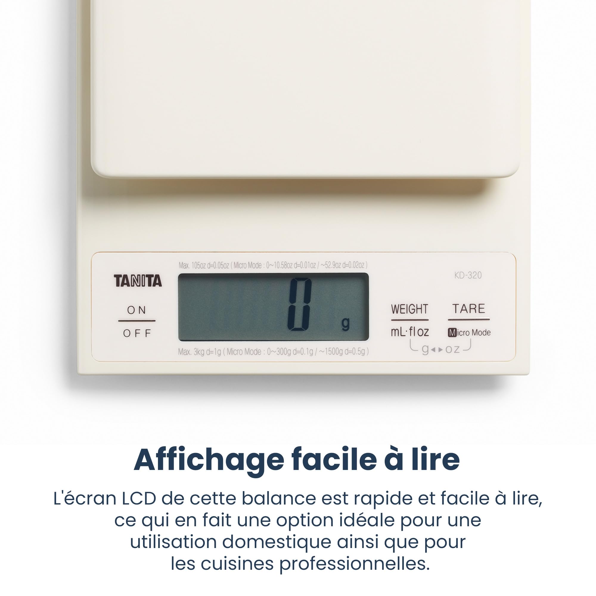 Tanita - KD-320 - Balance de Cuisine de Précision - Blanc